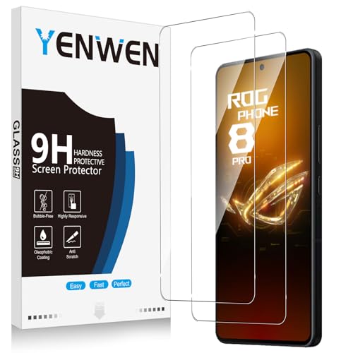 Yenwen Schutzfolie für ROG Phone 8/8 Pro für Panzerglas, 2 Stück Panzerfolie 9H Härte Schutzglas Anti-Kratzer Glas Handy Folie HD Klar Displayschutz von Yenwen