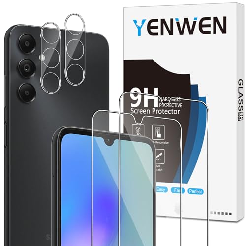Yenwen Schutzfolie für Samsung Galaxy A05S für Panzerglas, 2 Stück Panzerfolie mit 2 Stück Kameraschutz, 9H Härte Schutzglas Anti- Kratzer Handy Folie HD Klar Displayschutz von Yenwen