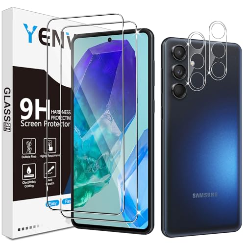 Yenwen Schutzfolie für Samsung Galaxy M55 5G für Panzerglas, 2 Stück Panzerfolie mit 2 Stück Kameraschutz, 9H Härte Schutzglas Anti-Kratzer Glas Handy Folie HD Klar Displayschutz von Yenwen