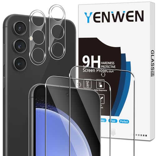 Yenwen Schutzfolie für Samsung Galaxy S23 FE für Panzerglas, 2 Stück Panzerfolie mit 2 Stück Kameraschutz, 9H Härte Schutzglas Anti- Kratzer Glas Handy Folie HD Klar Displayschutz von Yenwen