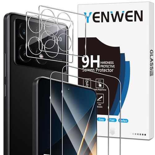 Yenwen Schutzfolie für Xiaomi POCO X6 Pro 5G für Panzerglas, 2 Stück Panzerfolie mit 2 Stück Kameraschutz, 9H Härte Schutzglas Anti- Kratzer Handy Folie HD Klar Displayschutz von Yenwen