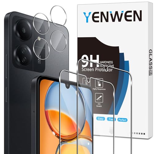 Yenwen Schutzfolie für Xiaomi Redmi 13C 4G / Poco C65 für Panzerglas, 2 Stück Panzer Schutz Glas mit 2 Stück Kameraschutz, 9H Härte Schutzglas Anti-Kratzer Folie HD Displayschutz für Redmi 13 C Yenwen Schutzfolie für Xiaomi Redmi 13C 4G / Poco C65 für Panzerglas, 2 Stück Panzer Schutz Glas mit 2 Stück Kameraschutz, 9H Härte Schutzglas Anti-Kratzer Folie HD Displayschutz für Redmi 13 C von Yenwen