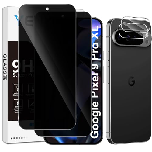Yenwen Sichtschutzfolie für Google Pixel 9 Pro XL für Panzerglas, 2 Stück Sichtschutz und 2 Stück Kameraschutz, 9H Härte Privacy Schutzfolie Folie Anti Spy Blickschutzfolie Yenwen Sichtschutzfolie für Google Pixel 9 Pro XL für Panzerglas, 2 Stück Sichtschutz und 2 Stück Kameraschutz, 9H Härte Privacy Schutzfolie Folie Anti Spy Blickschutzfolie von Yenwen