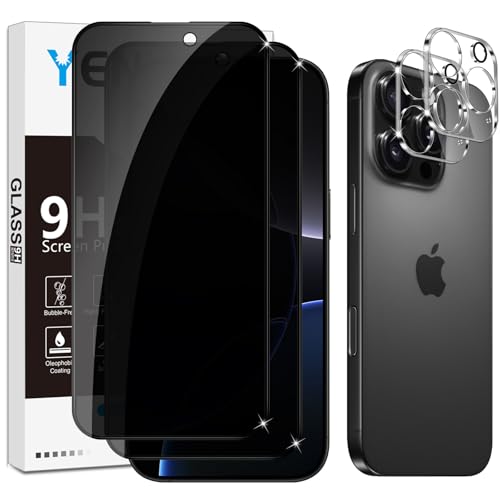 Yenwen Matt Sichtschutzfolie für iPhone 16 Pro Max für Panzerglas, 2 Stück Matte Sichtschutz und 2 Stück Kameraschutz, 9H Härte Privacy Schutzfolie Folie Anti Spy Blickschutzfolie Yenwen Matt Sichtschutzfolie für iPhone 16 Pro Max für Panzerglas, 2 Stück Matte Sichtschutz und 2 Stück Kameraschutz, 9H Härte Privacy Schutzfolie Folie Anti Spy Blickschutzfolie von Yenwen