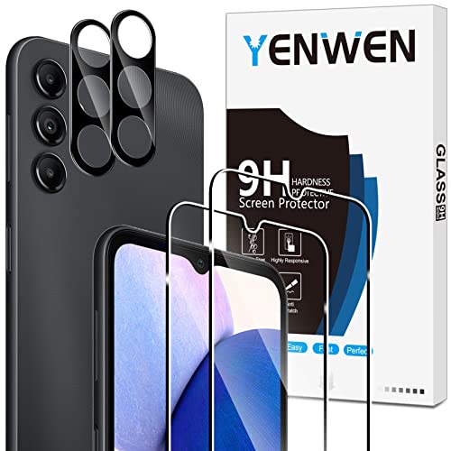 Yenwen für Samsung Galaxy A14 4G/ A14 5G für Panzerglas, 2 Stück Schutzfolie mit 2 Stück Kameraschutz, 9H Härte Schutzglas Anti- Kratzer Handy Folie HD Klar Displayschutz von Yenwen