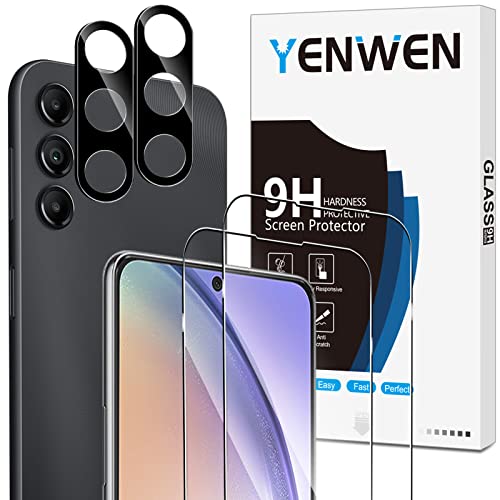 Yenwen für Samsung Galaxy A54 5G für Panzerglas, 2 Stück Schutzfolie mit 2 Stück Kameraschutz, 9H Härte Schutzglas Anti- Kratzer Handy Folie HD Klar Displayschutz von Yenwen