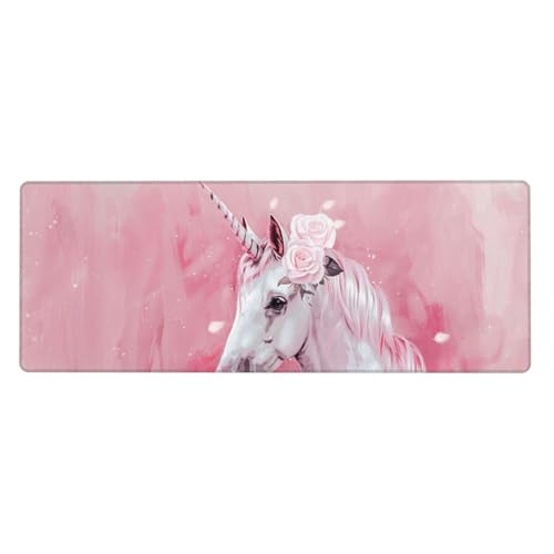 Gaming Mauspad Einhorn Mauspad XXL 700 x 300 x 3mm XXL Mousepad Pferd Mauspad Gaming Zubehör mit Anti Rutsch Basis Mouse Pad Wasserdicht und Langlebig für Maus und Tastatur, Home Decor Geschenke von Yeogcohe