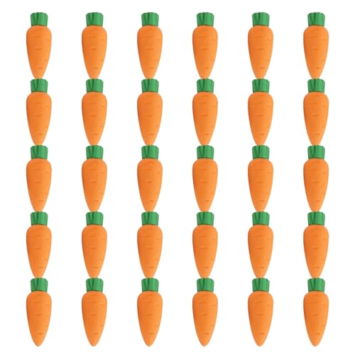 30pcs Mini -Lebensmittel -Radiergummis für Kinder, 3D -Karotten -Fun Eraser für Schulstifte Malerei, Essen für Kinder von Yeory