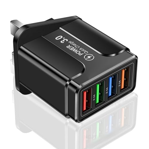 USB -Telefon tragbar 4 Anschlüsse 3.1A schnelles Lade -Kompaktwand -Stecker -Adapter schwarz, USB -Wand USB -Telefon tragbar 4 Anschlüsse 3.1A schnelles Lade -Kompaktwand -Stecker -Adapter schwarz, USB -Wand von Yeory