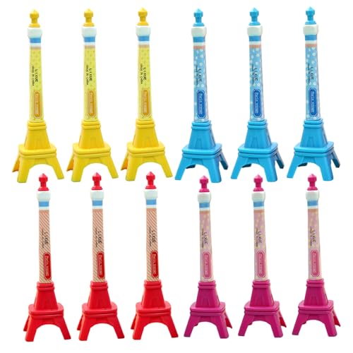 Yeory 12pcs Eiffelturm-Dekor Einziehbare Kugelschreiberstifte mit 0, 7 mm Nachfüllstiften für das Journaling, Notizing, Skizzieren und Signieren, einziehbar Yeory 12pcs Eiffelturm-Dekor Einziehbare Kugelschreiberstifte mit 0, 7 mm Nachfüllstiften für das Journaling, Notizing, Skizzieren und Signieren, einziehbar von Yeory