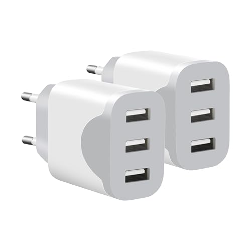 2er Pack USB Ladegerät, 3-Port USB Stecker für iPhone 16 15 14 13 12 11 Pro Max SE XS XR 8 Plus SE, iPad, Samsung Galaxy 2er Pack USB Ladegerät, 3-Port USB Stecker für iPhone 16 15 14 13 12 11 Pro Max SE XS XR 8 Plus SE, iPad, Samsung Galaxy von Yerewker