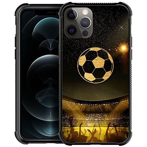 Yesad Kompatibel mit iPhone 11 Hülle, Fußballstadion, Sport, weiches TPU, stoßfest, gehärtetes Glas, Rückseite für iPhone 11 von Yesad