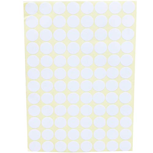 Yesallwas 1440 Stück, 16mm Klebepunkte Runde Punktaufkleber Etiketten Markierungspunkte, 15 Blatt x 96 Stück von Yesallwas