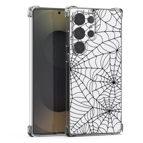 Schutzhülle für Samsung Galaxy S25, ultraklar, cooles schwarzes Spinnennetz-Muster, Handyhülle für Kinder, weich, schmale Passform, TPU-Stoßdämpfer, stoßfest, Halloween-Design, Handyhülle für Galaxy Schutzhülle für Samsung Galaxy S25, ultraklar, cooles schwarzes Spinnennetz-Muster, Handyhülle für Kinder, weich, schmale Passform, TPU-Stoßdämpfer, stoßfest, Halloween-Design, Handyhülle für Galaxy von Yespure