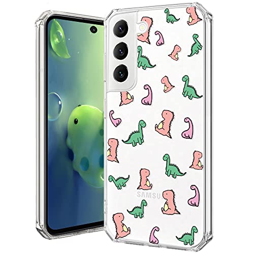 YESPURE Kompatibel mit Samsung Galaxy S22 Hülle, niedliches Musterdesign, vergilbt nicht, stoßfest, kratzfest, weich, transparent, TPU-Schutzhülle für Mädchen, Frauen, Jungen (Dinosaurier) von Yespure