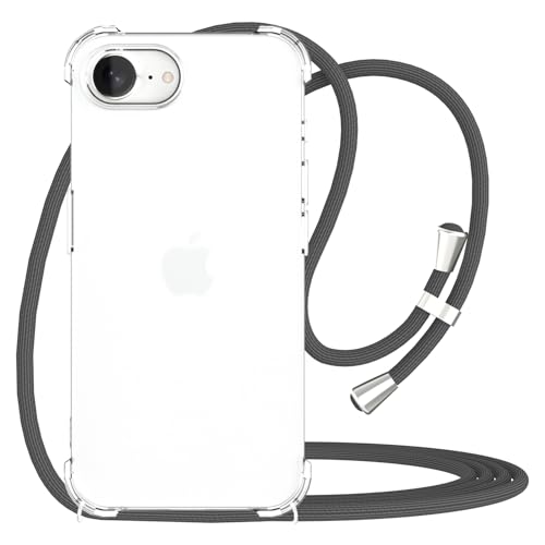 YESPURE Schutzhülle für iPhone 16e, transparent, verstellbar, Kordel, Umhängeband, weiches TPU, Stoßfänger zum Aufhängen, stoßfest, Anti-Vergilbung, Schutzhülle für iPhone 16e, Grau YESPURE Schutzhülle für iPhone 16e, transparent, verstellbar, Kordel, Umhängeband, weiches TPU, Stoßfänger zum Aufhängen, stoßfest, Anti-Vergilbung, Schutzhülle für iPhone 16e, Grau von Yespure