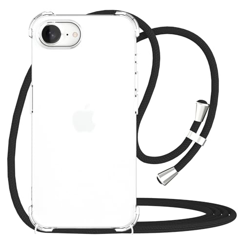 YESPURE Schutzhülle für iPhone 16e, transparent, verstellbar, Umhängeband, tragbar, Umhängetasche, weiches TPU, stoßfest, Schutzhülle für iPhone 16e, Schwarz YESPURE Schutzhülle für iPhone 16e, transparent, verstellbar, Umhängeband, tragbar, Umhängetasche, weiches TPU, stoßfest, Schutzhülle für iPhone 16e, Schwarz von Yespure