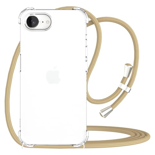 YESPURE Schutzhülle für iPhone 16e, transparent, verstellbar, Umhängeband, weiches TPU, Stoßfängerabdeckung, stoßfest, für iPhone 16e, Beige YESPURE Schutzhülle für iPhone 16e, transparent, verstellbar, Umhängeband, weiches TPU, Stoßfängerabdeckung, stoßfest, für iPhone 16e, Beige von Yespure