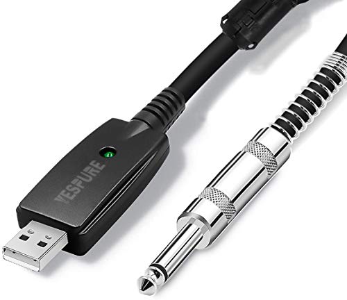 YESPURE USB-Gitarrenkabel, Gitarren-Bass auf USB-Link-Anschlusskabel-Adapter, professionelle Gitarre auf PC, USB-Link-Aufnahmekabel, 2,8 m von Yespure