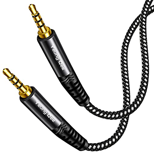 Audiokabel, 3,5 mm Stecker auf Stecker, 0,5 m, 4-polig, 3,5 mm Aux-Kabel, TRRS-Stecker auf Stecker, Audiokabel für Kopfhörer, PS4, Telefon, Tablets, Headset, PC, Laptop und mehr (0,5 m) von Yeung Qee