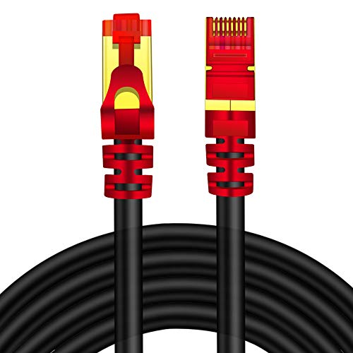 Yeung Qee Cat-7-Ethernet-Kabel für den Außenbereich, 40 m, CAT7-Ethernet-Kabel, RJ45-LAN-Kabel, Gigabit-Netzwerk-Patchkabel, SSTP, wasserdicht, direkte Erdverlegung für Modem, Router, PC, Laptop von Yeung Qee