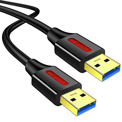 Yeung Qee USB-3.0-Kabel mit A-Stecker auf A-Stecker, 0,3 m, Typ A-Stecker auf Stecker, USB-3.0-Doppelend-USB-Kabel für Festplatten, Kameras, Laptop-Kühler, DVD-Player und mehr (0,3 m) von Yeung Qee