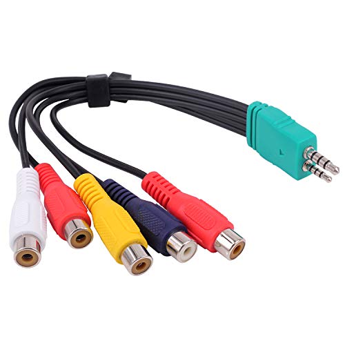 Yeworth Ersatz für Samsung-TV-Komponentenadapter, 0,3 m, 3,5 mm männlich auf 5 Cinch-Buchse, Audio-Video-AV-Adapterkabel, kompatibel mit Samsung LED LCD TV BN39-01154W Yeworth Ersatz für Samsung-TV-Komponentenadapter, 0,3 m, 3,5 mm männlich auf 5 Cinch-Buchse, Audio-Video-AV-Adapterkabel, kompatibel mit Samsung LED LCD TV BN39-01154W von Yeworth