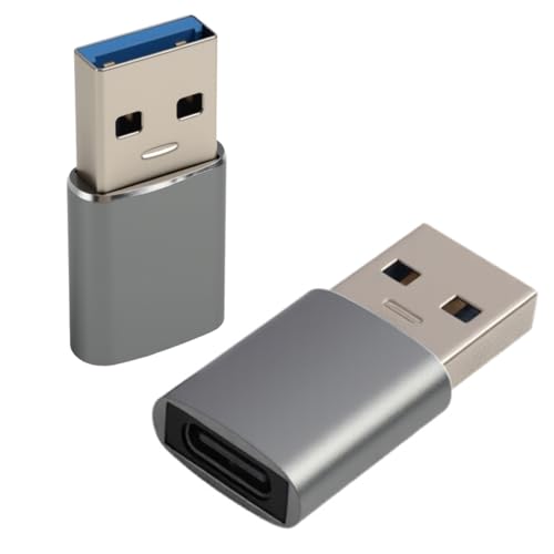 2 Stück 10Gbps USB auf USB C Adapter,100W Typ C auf A Adapter,USB3.1 Gen2 & PD Schnellladung Kompatibel mit Laptops, Tablets, Smartphones und Powerbanks Schnelle Datenübertragung & Ladefunktion von Yewseas