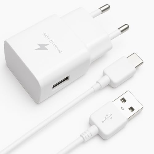 Ladegerät mit USB Typ-C, Schnellladekabel USB C mit Ladekabel 1,2m, Handy Ladekabel USB C, Weiß Handyladekabel, Netzteil kompatibel mit Galaxy S8 S9 S10 S20 A53 A52 A40 A34 A20, Adaptive Fast Charging Ladegerät mit USB Typ-C, Schnellladekabel USB C mit Ladekabel 1,2m, Handy Ladekabel USB C, Weiß Handyladekabel, Netzteil kompatibel mit Galaxy S8 S9 S10 S20 A53 A52 A40 A34 A20, Adaptive Fast Charging von Yewseas