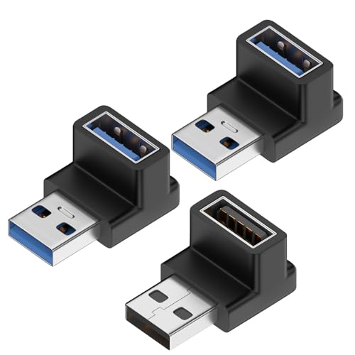 Yewseas 3 PCS Adapter USB auf USB 3.1 Winkelstecker 90 Grad Adapter, 10Gbps Hochgeschwindigkeits-Adapter, 5V, 3A für Einfache Verbindung von Handy, Laptop und Tablet, Kompakt und Tragbar Yewseas 3 PCS Adapter USB auf USB 3.1 Winkelstecker 90 Grad Adapter, 10Gbps Hochgeschwindigkeits-Adapter, 5V, 3A für Einfache Verbindung von Handy, Laptop und Tablet, Kompakt und Tragbar von Yewseas