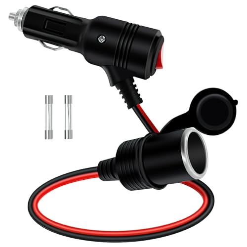 Zigarettenanzünder Verteiler Adapter 12V-24V, 50cm Zigarettenanzünder Verlängerung, Verlängerungskabel mit Schalter und Sicherung, Hochwertige Buchse für Auto, Motorrad, LKW, Wohnmobil Zigarettenanzünder Verteiler Adapter 12V-24V, 50cm Zigarettenanzünder Verlängerung, Verlängerungskabel mit Schalter und Sicherung, Hochwertige Buchse für Auto, Motorrad, LKW, Wohnmobil von Yewseas