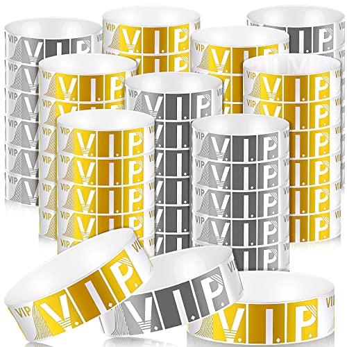 400 Stück VIP-Armbänder für Veranstaltungen, wasserdicht, Party-Armbänder, Gold und Silber, Papierarmbänder, leichte Papierarmbänder, Armbänder für Veranstaltungen, Clubs von Yexiya