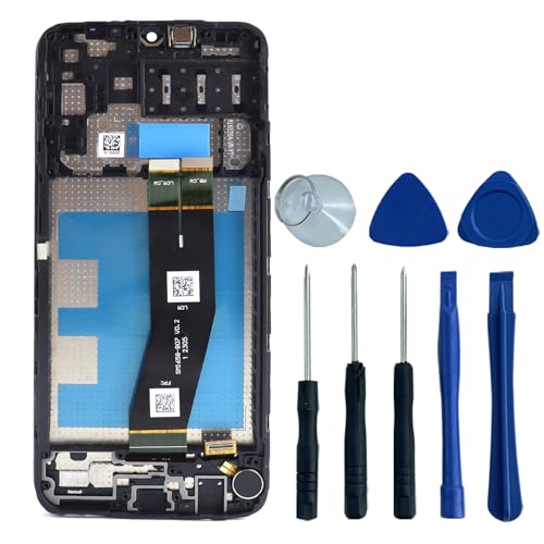 Ygpmoiki LCD-Bildschirm-Ersatz mit Rahmen für Samsung Galaxy A14 SM-A145P A145P LCD-Bildschirm, Touch-Digitalisierer, Montage mit Rahmenersatz, Schwarz, 16,8 cm (6,6 Zoll) von Ygpmoiki