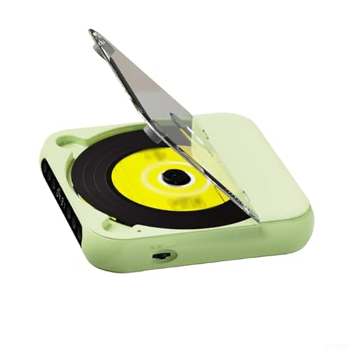 Kompakter CD-Player mit LCD-Display, 2000 mAh, langlebige Akku-Wiederholungsfunktion für Musikliebhaber, Sprachlerner, tragbarer digitaler Musik-Player (grün) von Yhenlovtt