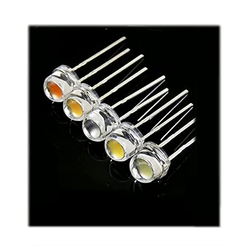 50pcs 5mm Strohhut LED Diode Superhelles Licht emittierende Diode,0.3W White von Yhloubb