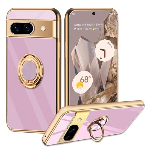 Yhsvie Handyhülle für Google Pixel 8 A Hülle mit ständer, Magnetische Autohalterung Schutzhülle mit Ring 360°Drehen Galvanisierte Weiche Silikon GlanzFinish Kratzfest Cover Case 6.1" - lila Yhsvie Handyhülle für Google Pixel 8 A Hülle mit ständer, Magnetische Autohalterung Schutzhülle mit Ring 360°Drehen Galvanisierte Weiche Silikon GlanzFinish Kratzfest Cover Case 6.1" - lila von Yhsvie