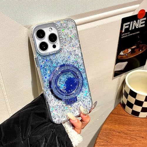 Yhsvie Handyhülle für iPhone 13 pro max Magnetische Hülle mit Ständer Glitzer Treibsand Transparent Schutzhülle Bling Diamant Slim Stoßfest Case Glitter Quicksand Dünn Soft TPU Silikon Cover-Blau Yhsvie Handyhülle für iPhone 13 pro max Magnetische Hülle mit Ständer Glitzer Treibsand Transparent Schutzhülle Bling Diamant Slim Stoßfest Case Glitter Quicksand Dünn Soft TPU Silikon Cover-Blau von Yhsvie