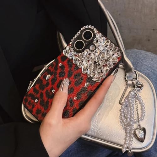 Yhsvie Handyhülle für iPhone 15 pro Glitzer Hülle, Aesthetic Leopard Leder Handyhülle Bling Luxuriös Diamant Case Leoparden Stoßfest Schutzhülle Dünn TPU Bumper Cover für Mädchen Frauen,Rot Yhsvie Handyhülle für iPhone 15 pro Glitzer Hülle, Aesthetic Leopard Leder Handyhülle Bling Luxuriös Diamant Case Leoparden Stoßfest Schutzhülle Dünn TPU Bumper Cover für Mädchen Frauen,Rot von Yhsvie