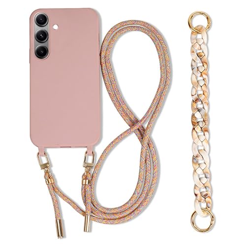 Yhsvie Handykette für Samsung Galaxy S24 Plus/S25 Plus Hülle mit Armband,Silikon Handyhülle für Mädchen Necklace Case Cover mit Verstellbarer Band Stoßfest Schutzhülle mit Kordel zum Umhängen-Rosa Yhsvie Handykette für Samsung Galaxy S24 Plus/S25 Plus Hülle mit Armband,Silikon Handyhülle für Mädchen Necklace Case Cover mit Verstellbarer Band Stoßfest Schutzhülle mit Kordel zum Umhängen-Rosa von Yhsvie