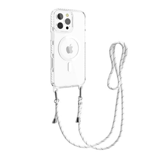 Yhsvie Handykette Hülle für iPhone 13 pro max Magnetische Handyhülle mit Band,Transparent Necklace Stoßfeste Schutzhülle mit Kordel zum Umhängen iPhone 13 pro max Silikon TPU Bumper Case Cover,Weiß Yhsvie Handykette Hülle für iPhone 13 pro max Magnetische Handyhülle mit Band,Transparent Necklace Stoßfeste Schutzhülle mit Kordel zum Umhängen iPhone 13 pro max Silikon TPU Bumper Case Cover,Weiß von Yhsvie