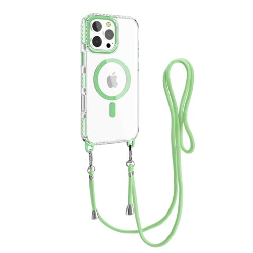 Yhsvie Handykette Hülle für iPhone 15 Magnetische Handyhülle mit Band,Transparent Necklace Stoßfeste Schutzhülle mit Kordel zum Umhängen iPhone 15 Silikon TPU Bumper Case Cover,Grün Yhsvie Handykette Hülle für iPhone 15 Magnetische Handyhülle mit Band,Transparent Necklace Stoßfeste Schutzhülle mit Kordel zum Umhängen iPhone 15 Silikon TPU Bumper Case Cover,Grün von Yhsvie
