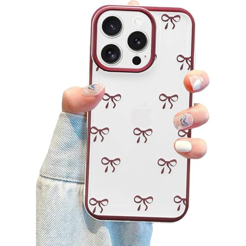 Yhsvie Transparent Handyhülle für iPhone 15 pro max Silikon Hülle,Niedliche Schleifen Case Clear Dünn TPU Bumper Cover iPhone 15 pro max Stoßfest Kratzfest Schutzhülle für Mädchen Frauen -Burgund Yhsvie Transparent Handyhülle für iPhone 15 pro max Silikon Hülle,Niedliche Schleifen Case Clear Dünn TPU Bumper Cover iPhone 15 pro max Stoßfest Kratzfest Schutzhülle für Mädchen Frauen -Burgund von Yhsvie