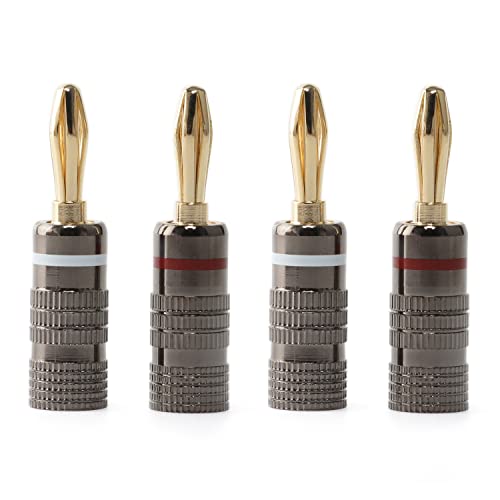4mm Lautsprecher Banane Stecker 2 Paare/4 PCS, 24K vergoldete Banane Stecker für Lautsprecher Draht, Dual Screw Lock Lautsprecher Stecker Stecker für Verstärker HiFi AV Empfänger (2 Weiß und 2 Rot) 4mm Lautsprecher Banane Stecker 2 Paare/4 PCS, 24K vergoldete Banane Stecker für Lautsprecher Draht, Dual Screw Lock Lautsprecher Stecker Stecker für Verstärker HiFi AV Empfänger (2 Weiß und 2 Rot) von YiBiChin
