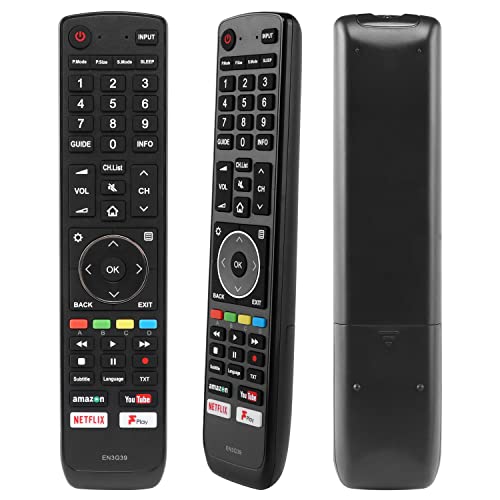 Ersatz für Hisense TV Fernbedienung, YiBiChin EN3G39 Fernbedienung Universal Fit für Hisense Alle 2018 2019 Smart LED LCD Fernseher, mit 4 Shortcut Tasten, kein Setup erforderlich von YiBiChin