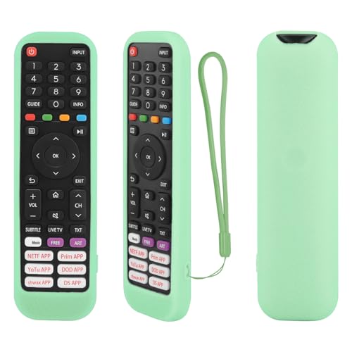 Fernbedienung Hülle Kompatibel mit Hisense EN2P30H EN2J30H EN2D30H EN2N30H EN2A30 EN2G30H Fernbedienung, Fernbedienung schutzhüllen für Hisense Original TV Fernbedienung (Im Dunkeln leuchten, Grün) von YiBiChin