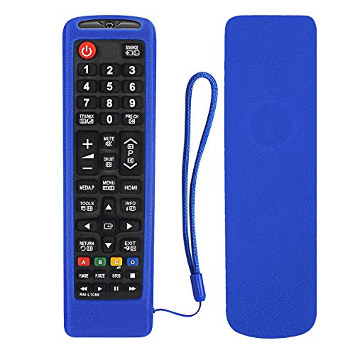 Schutz Silikon Remote Case Fit für Samsung Smart TV AA59-00741A AA59-00786A BN59-01175N BN59-01315B Fernbedienung, Stoßfest Langlebige Fernbedienung Hülle für Samsung Smart TV, mit Lanyard (Blau) von YiBiChin