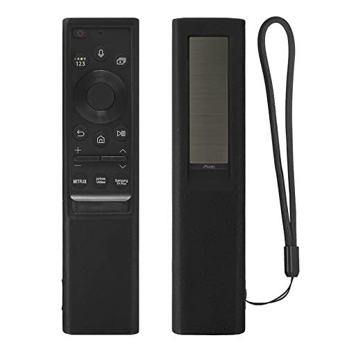 Schutzhülle aus Silikon für Samsung Smart Voice Fernbedienung BN59-01300J BN59-01357B, Fernbedienung hülle Fit für Samsung Solarzelle Fernbedienung, Waschbar, Stoßfest, Anti-Lost mit Lanyard (Schwarz) Schutzhülle aus Silikon für Samsung Smart Voice Fernbedienung BN59-01300J BN59-01357B, Fernbedienung hülle Fit für Samsung Solarzelle Fernbedienung, Waschbar, Stoßfest, Anti-Lost mit Lanyard (Schwarz) von YiBiChin