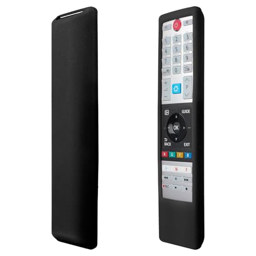 Silikon-Fernbedienungshülle NUR für Toshiba TV-Fernbedienung CT-8541 CT-8533 CT-8528, weiche Schutz-Fernbedienungshülle Anti-Drop - Schwarz (Bitte bestätigen Sie die Kompatibilität durch Abbildung 2) von YiBiChin
