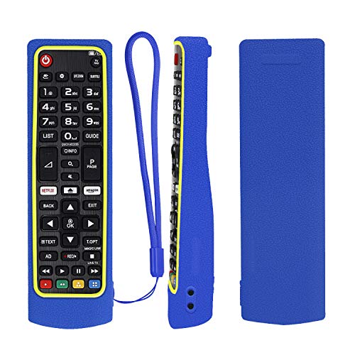 Silikon Hülle für LG Smart TV Fernbedienung AKB75095307 AKB75095308 AKB75375604 AKB74915324, Langlebige Waschbare Stoßfeste Hülle Kompatibel mit LG AKB7 Serie Remote Smart TV-Fernbedienung (Blau+Gelb) von YiBiChin