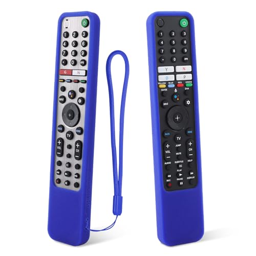 Silikone Schutzhülle für Sony RMF-TX600E RMF-TX600U RMF-TX611 RMF-TX621U RMF-TX500E RMF-TX500U Fernbedienung, Fernbedienung hüll für Sony Bravia TV-Sprachfernbedienung (Blau) von YiBiChin